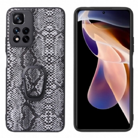 Telefoonhoesje voor Xiaomi Redmi Note 11 Pro Plus 5G Ringhouder In Slangenstijl