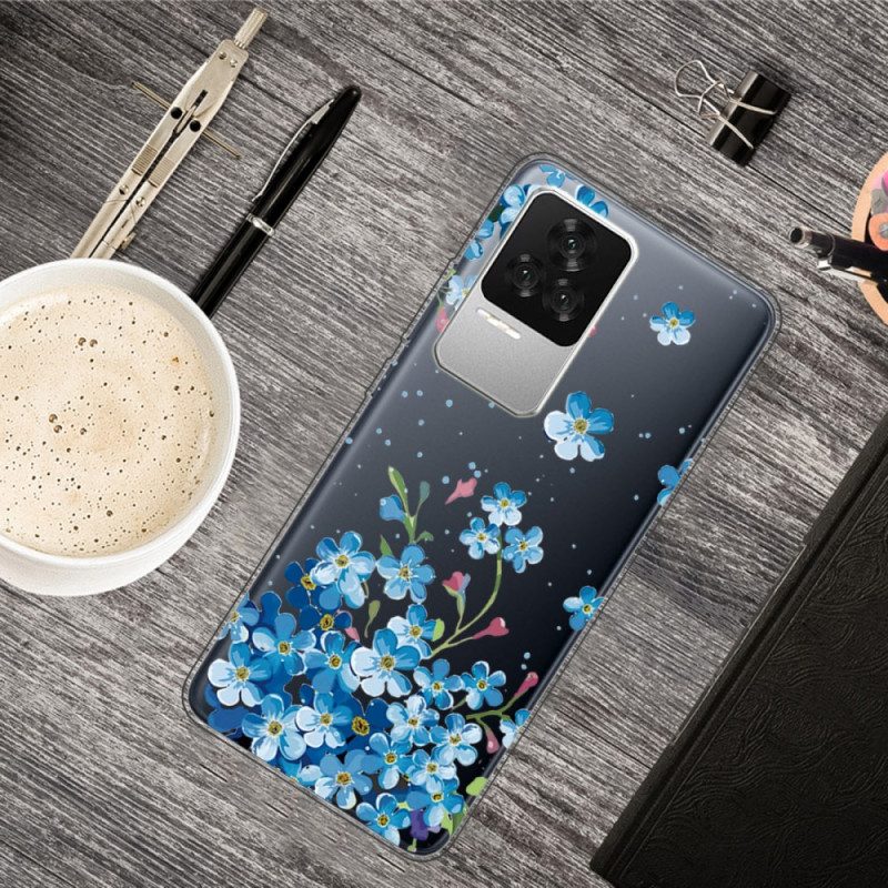 Hoesje voor Poco F4 Blauwe Bloemen