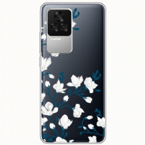 Hoesje voor Poco F4 Witte Bloemen