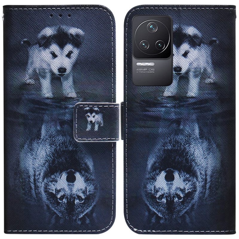 Leren Hoesje voor Poco F4 Puppy-droom