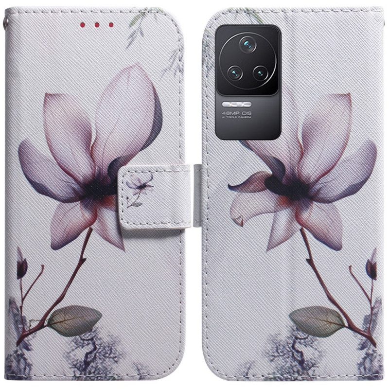 Leren Hoesje voor Poco F4 Roze Bloemenpanda