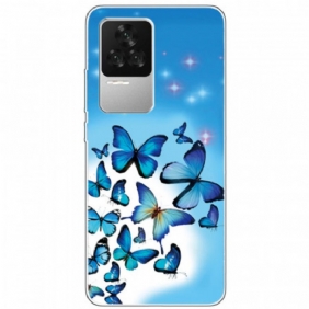 Telefoonhoesje voor Poco F4 Blauwe Vlinders