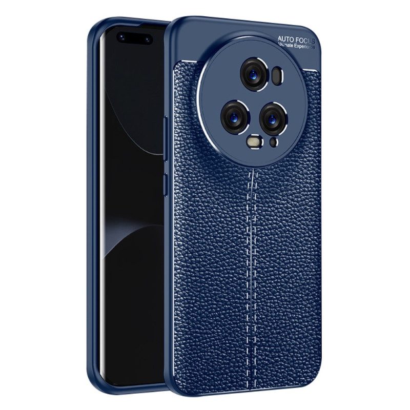 Hoesje voor Honor Magic 5 Pro Dubbellijnig Litchi-leereffect