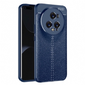 Hoesje voor Honor Magic 5 Pro Dubbellijnig Litchi-leereffect