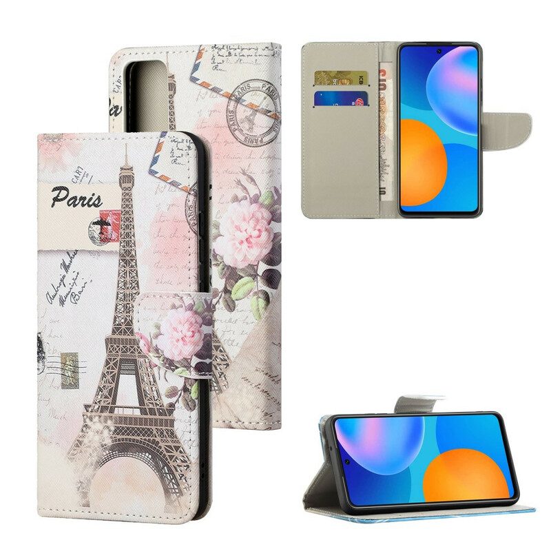 Flip Case voor Honor 10X Lite Retro Eiffeltoren