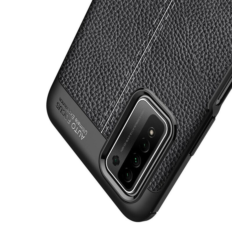 Hoesje voor Honor 10X Lite Dubbellijnig Litchi-leereffect