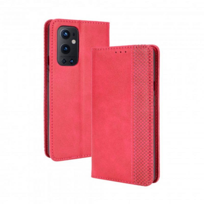 Bescherming Hoesje voor OnePlus 9 Pro Folio-hoesje Gestileerd Vintage Leereffect