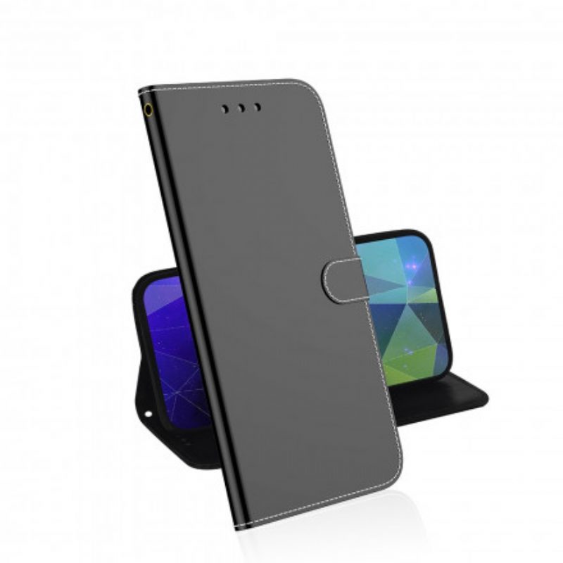 Flip Case voor OnePlus 9 Pro Spiegelhoes Van Imitatieleer