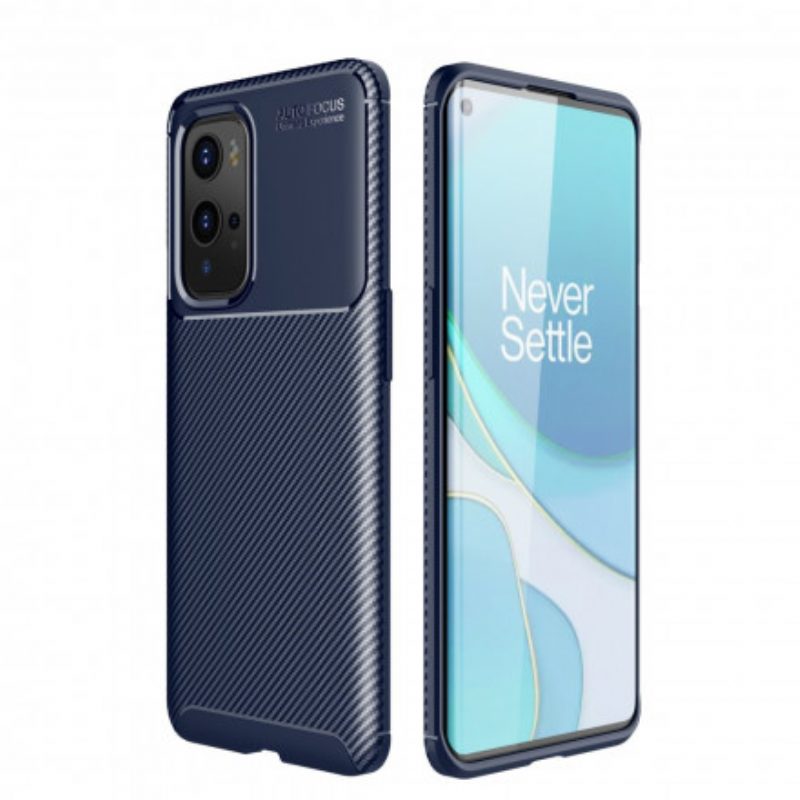 Hoesje voor OnePlus 9 Pro Flexibele Koolstofvezeltextuur