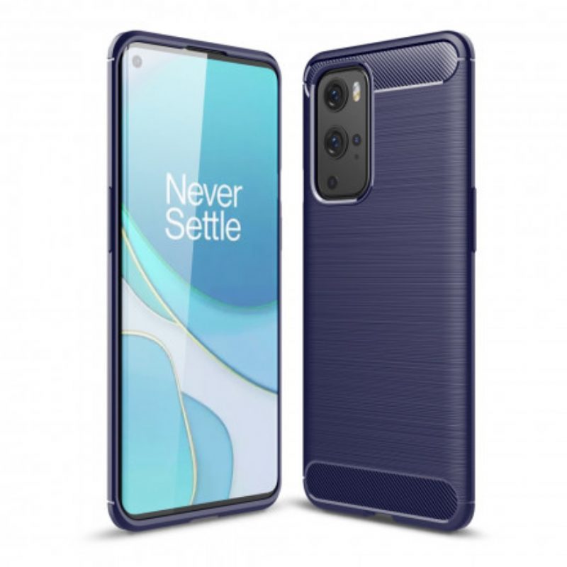 Hoesje voor OnePlus 9 Pro Geborstelde Koolstofvezel