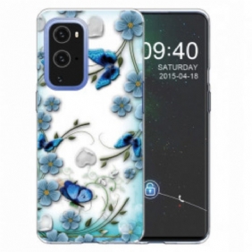 Hoesje voor OnePlus 9 Pro Retro Vlinders En Bloemen