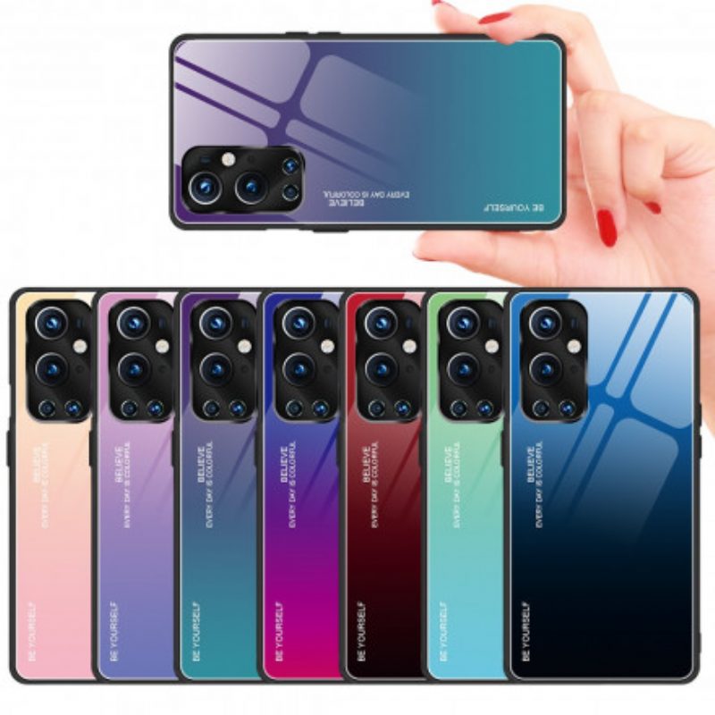 Telefoonhoesje voor OnePlus 9 Pro Gehard Glas Wees Jezelf