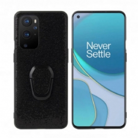 Telefoonhoesje voor OnePlus 9 Pro Zwarte Glitter Ring-steun