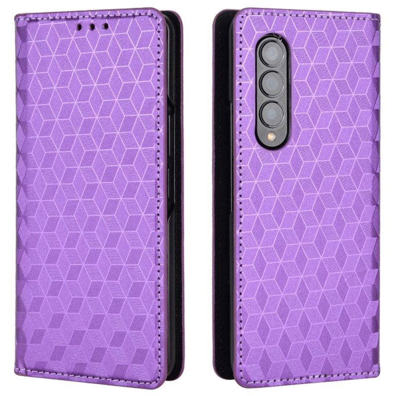 Bescherming Hoesje voor Samsung Galaxy Z Fold 4 Folio-hoesje 3d Kubus