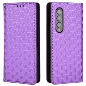 Bescherming Hoesje voor Samsung Galaxy Z Fold 4 Folio-hoesje 3d Kubus