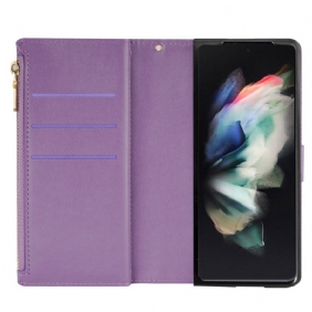 Folio-hoesje voor Samsung Galaxy Z Fold 4 Ultra Lovertjes Met Riem