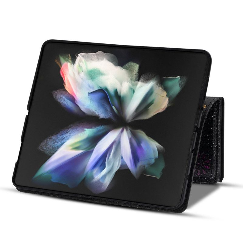 Folio-hoesje voor Samsung Galaxy Z Fold 4 Ultra Lovertjes Met Riem