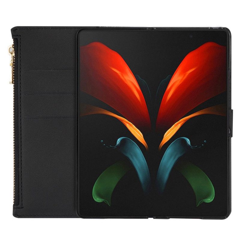 Folio-hoesje voor Samsung Galaxy Z Fold 4 Ultra Lovertjes Met Riem