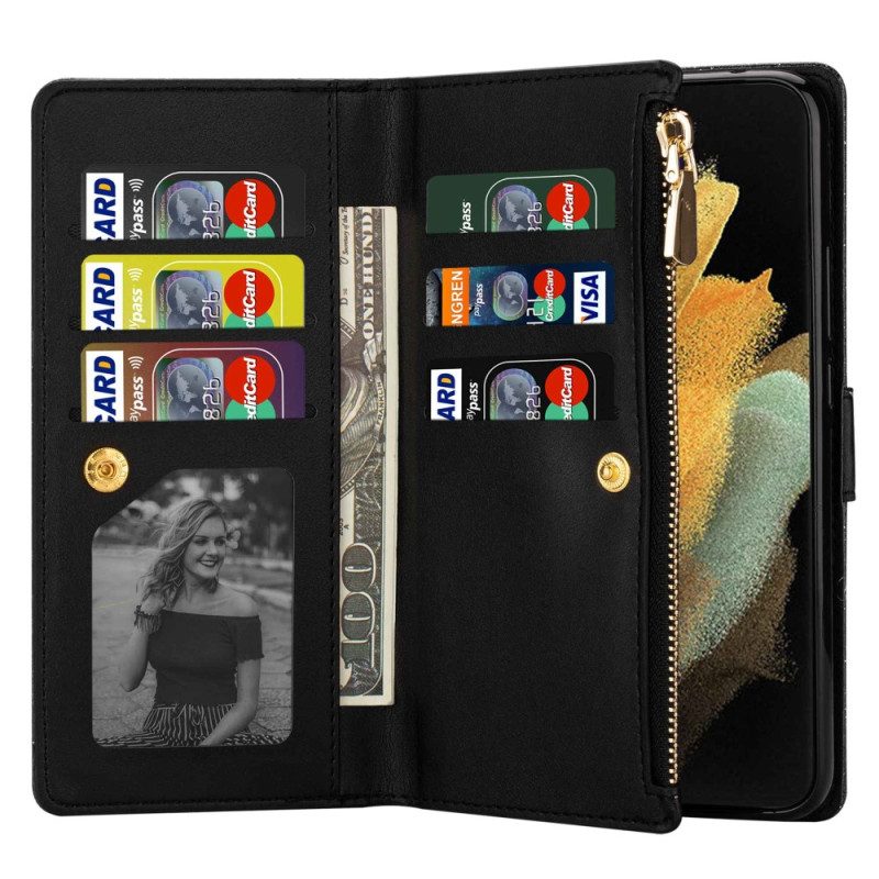 Folio-hoesje voor Samsung Galaxy Z Fold 4 Ultra Lovertjes Met Riem