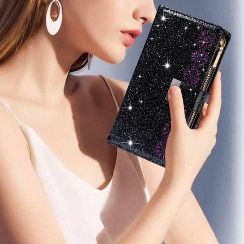 Folio-hoesje voor Samsung Galaxy Z Fold 4 Ultra Lovertjes Met Riem