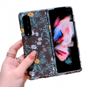 Hoesje voor Samsung Galaxy Z Fold 4 Bloemen Behang