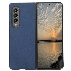 Hoesje voor Samsung Galaxy Z Fold 4 Dwarstextuur Van Imitatieleer