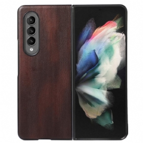 Hoesje voor Samsung Galaxy Z Fold 4 Faux Verouderd Leer