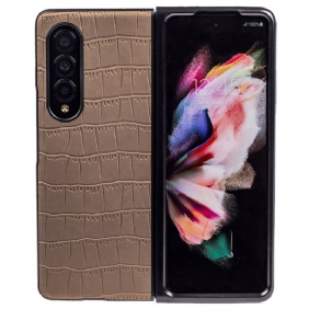 Hoesje voor Samsung Galaxy Z Fold 4 In Reliëf Gemaakte Krokodil