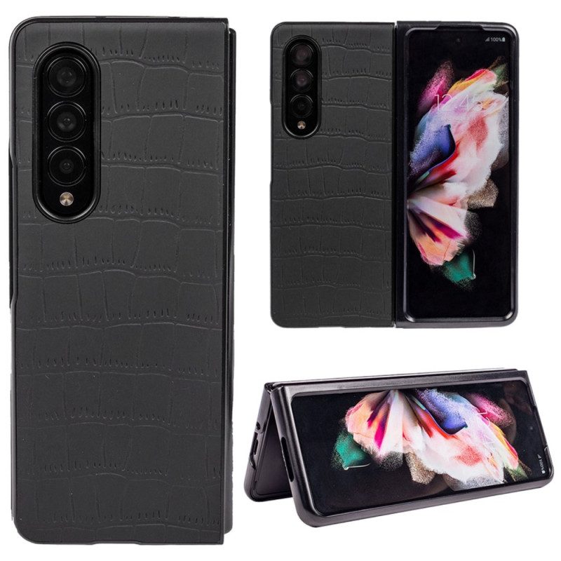 Hoesje voor Samsung Galaxy Z Fold 4 In Reliëf Gemaakte Krokodil