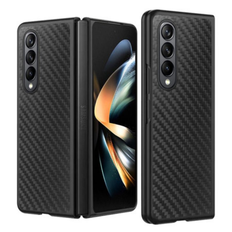 Hoesje voor Samsung Galaxy Z Fold 4 Koolstofvezel En Microvezel