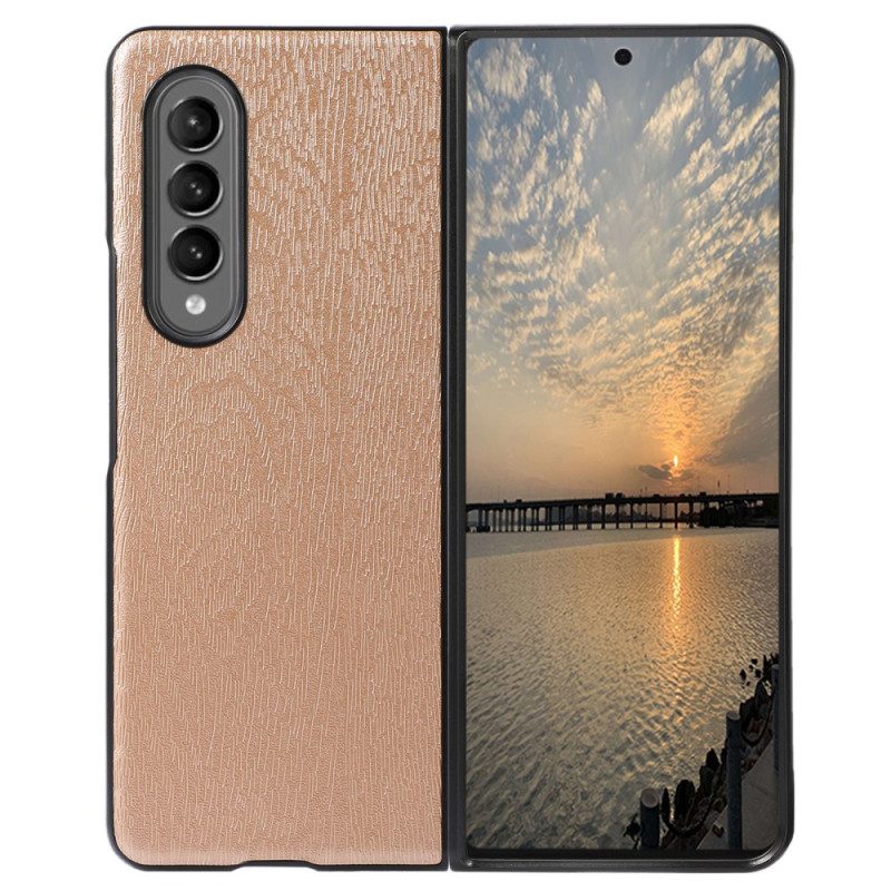 Hoesje voor Samsung Galaxy Z Fold 4 Kunstleer Houtstructuur