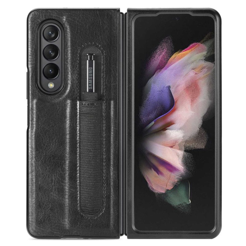 Hoesje voor Samsung Galaxy Z Fold 4 Stylus Van Kunstleer