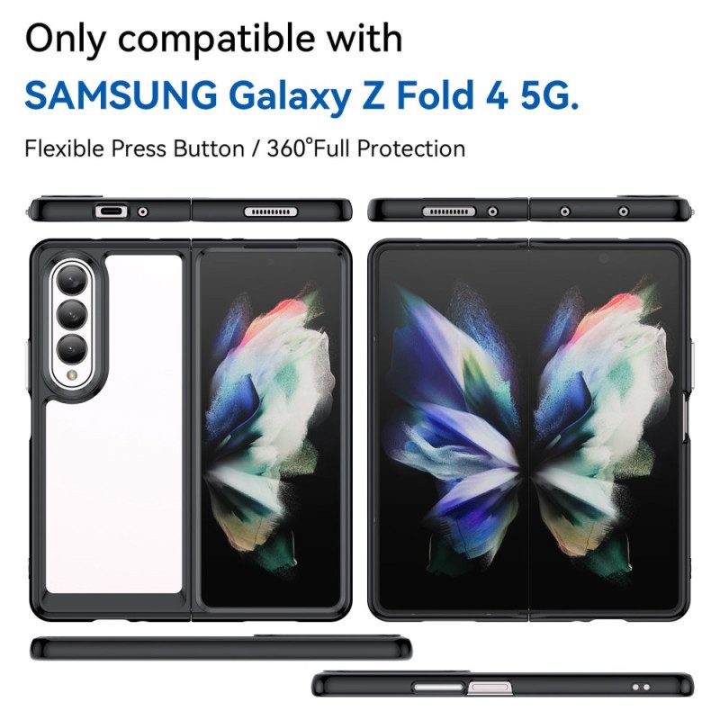 Hoesje voor Samsung Galaxy Z Fold 4 Transparant Gekleurde Randen