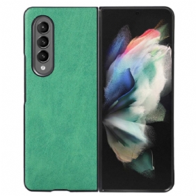 Hoesje voor Samsung Galaxy Z Fold 4 Tweekleurig Kunstleer Met Textuur