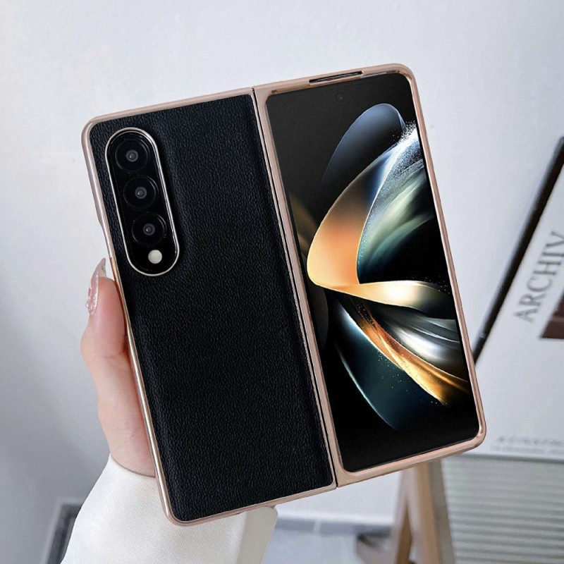 Telefoonhoesje voor Samsung Galaxy Z Fold 4 Imitatie Kalfsleer