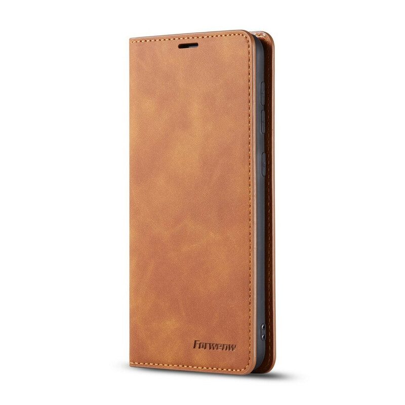 Bescherming Hoesje voor Samsung Galaxy A41 Folio-hoesje Forwenw Ledereffect