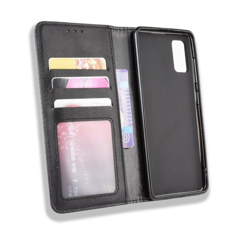 Bescherming Hoesje voor Samsung Galaxy A41 Folio-hoesje Gestileerd Vintage Leereffect