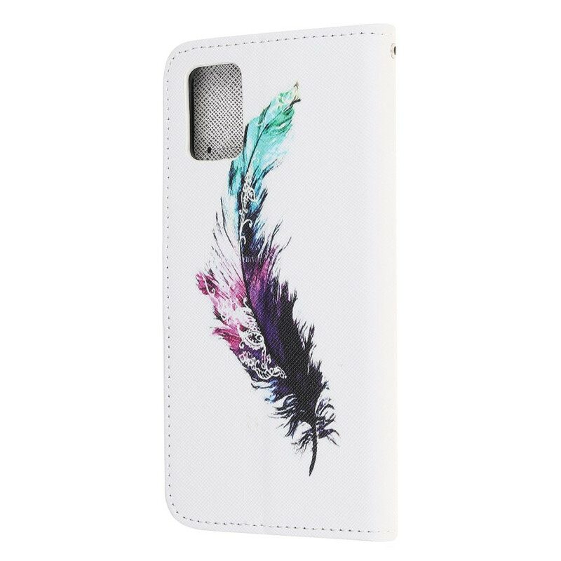 Flip Case voor Samsung Galaxy A41 Met Ketting Veer Met Koord