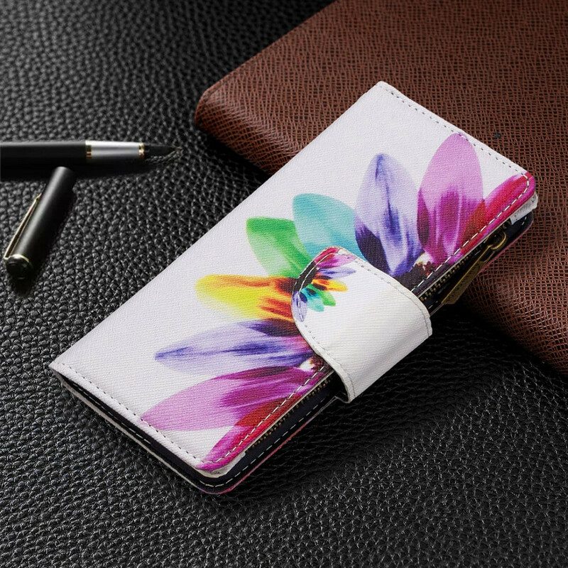 Folio-hoesje voor Samsung Galaxy A41 Bloemzak Met Ritssluiting