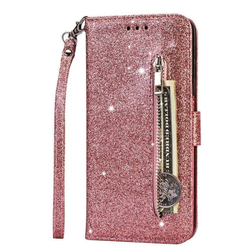 Folio-hoesje voor Samsung Galaxy A41 Glitter Portemonnee