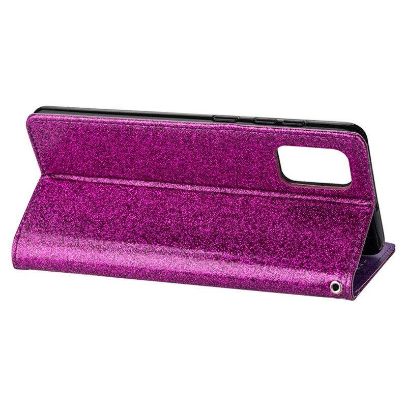 Folio-hoesje voor Samsung Galaxy A41 Glitter Portemonnee