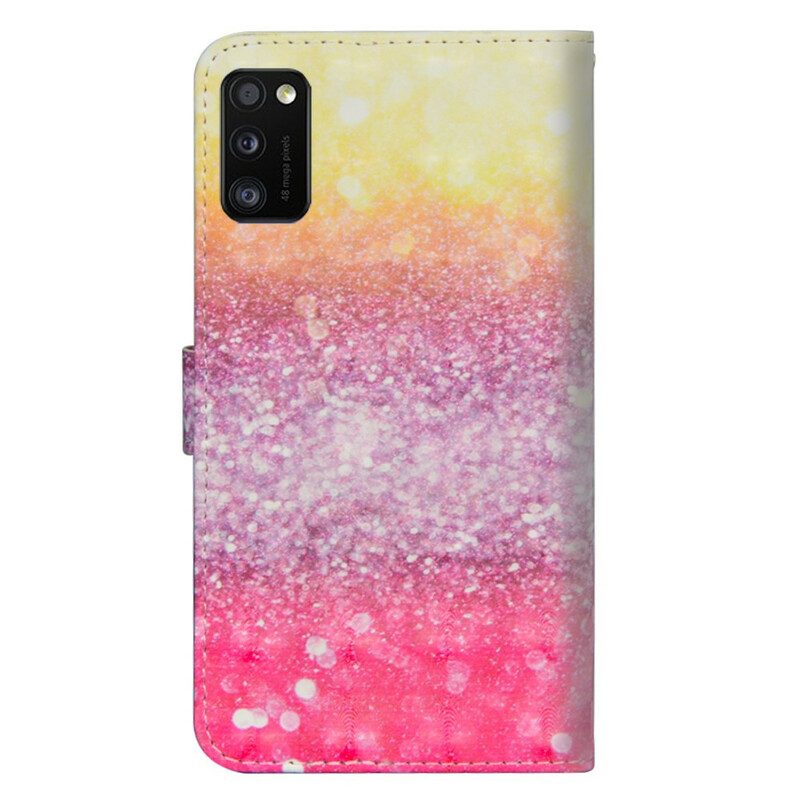 Folio-hoesje voor Samsung Galaxy A41 Magenta Glitterverloop