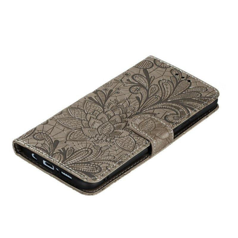 Folio-hoesje voor Samsung Galaxy A41 Met Ketting Riem Tribal Bloemen