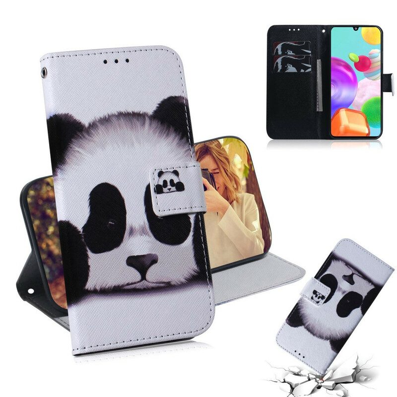 Folio-hoesje voor Samsung Galaxy A41 Panda Gezicht