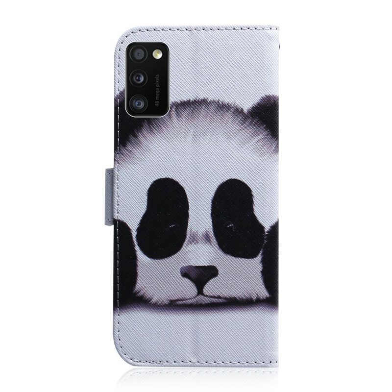 Folio-hoesje voor Samsung Galaxy A41 Panda Gezicht