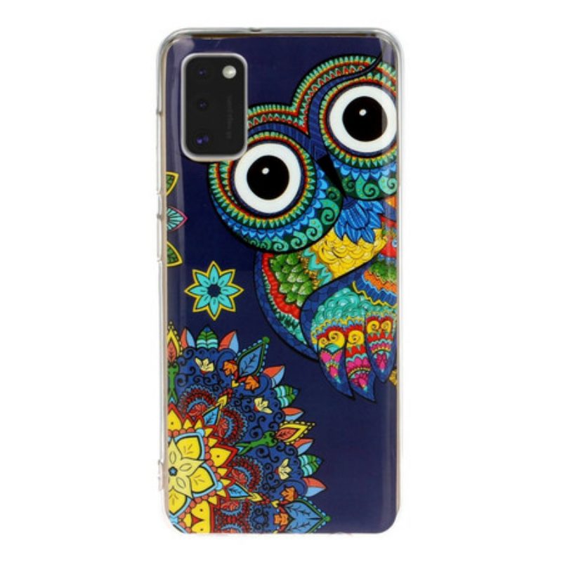 Hoesje voor Samsung Galaxy A41 Fluorescerende Uil Mandala