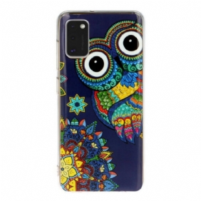 Hoesje voor Samsung Galaxy A41 Fluorescerende Uil Mandala