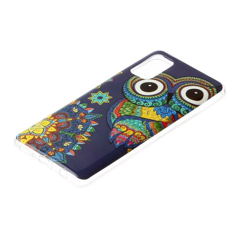 Hoesje voor Samsung Galaxy A41 Fluorescerende Uil Mandala