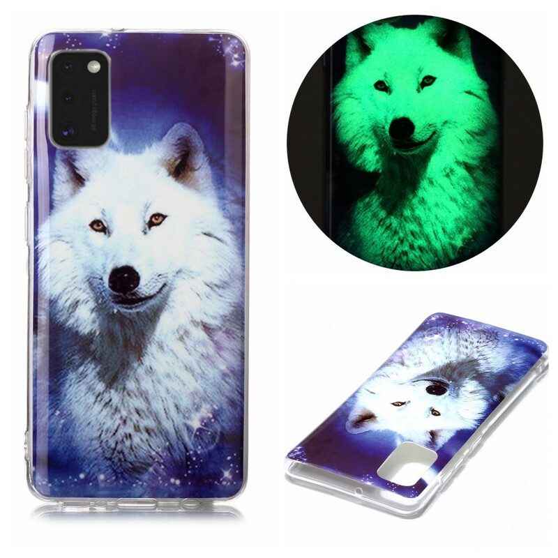 Hoesje voor Samsung Galaxy A41 Fluorescerende Wolf-serie