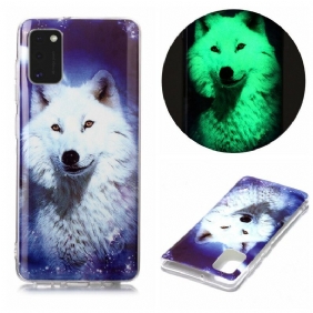 Hoesje voor Samsung Galaxy A41 Fluorescerende Wolf-serie